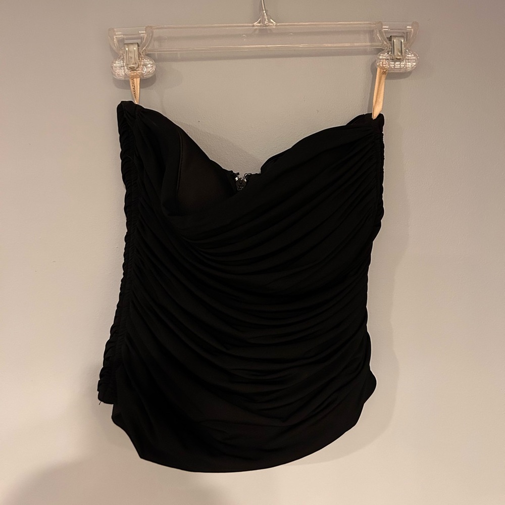 BCBGMaxAzria Black Zippered Top